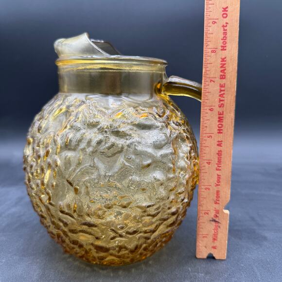 Anchor Hocking Milano Gold Pitcher 96 oz 1960's MCM - Picture 6 of 7